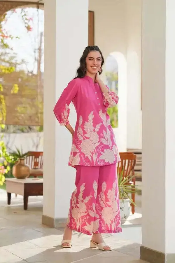 Vibrant_Pink_Premium_Rayon_Co-Ord_Set_For_Women