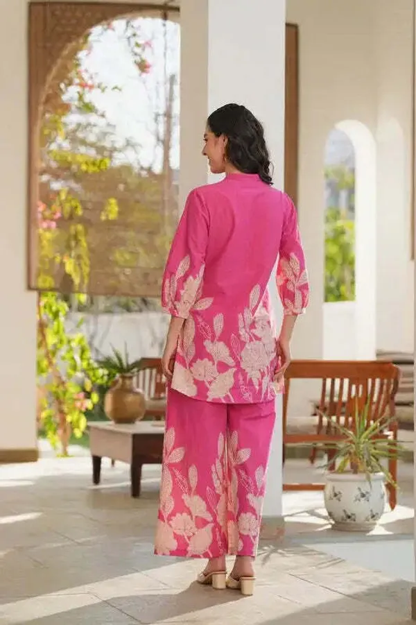 Vibrant_Pink_Premium_Rayon_Co-Ord_Set_For_Women