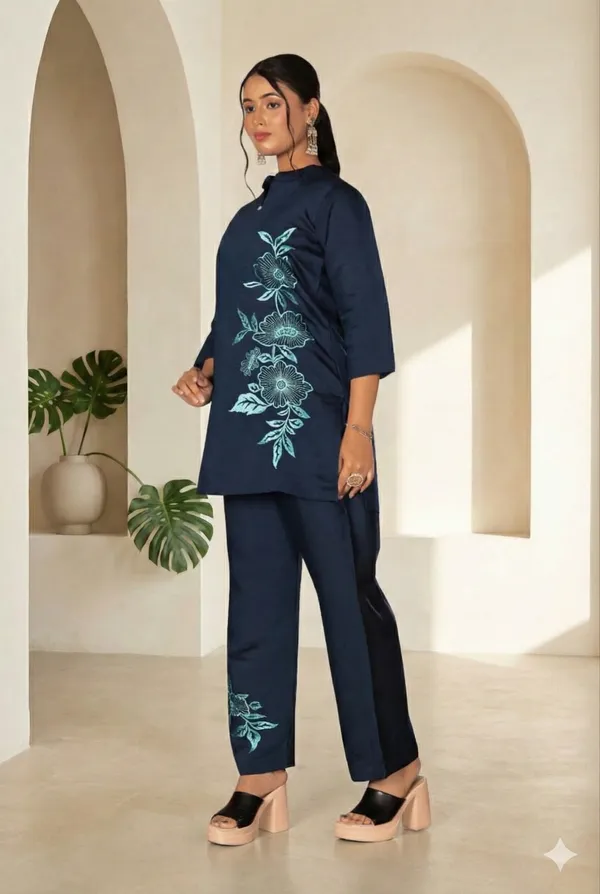 Navy_Blue_Premium_Roman_Silk_Co-Ord_Set_For_Women