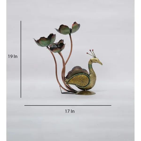 Multicolour_Peacock_Showpiece_Tea_Light_For_Home