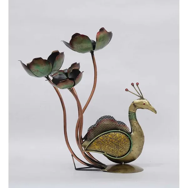 Multicolour_Peacock_Showpiece_Tea_Light_For_Home
