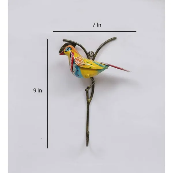 Multicolour_Iron_Bird_Key_Holder_With_Single_Hook_For_Home