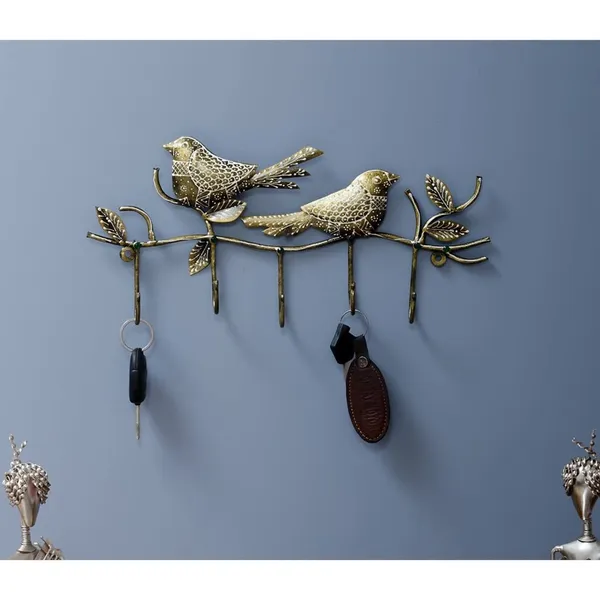 Golden_Bird_Key_Holder_With_Hook_For_Home