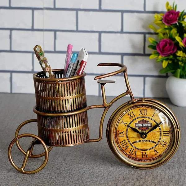Multicolour_Cycle_Pen_Stand_With_Clock_For_Home