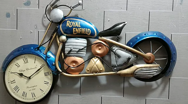 Blue_Small_Royal_Infield_Bike_Style_Wall_Clock_For_Home