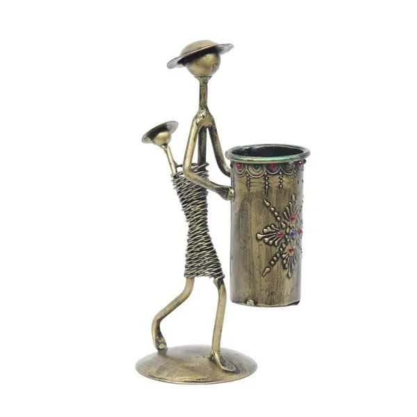 Multicolour_Iron_Wire_Lady_Pen_Stand_Figurine_Beautiful_Table_Decoration_For_Home