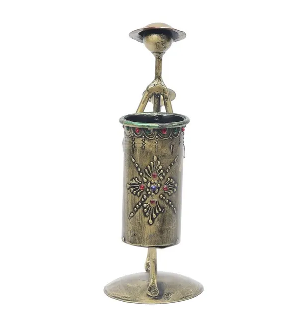 Multicolour_Iron_Wire_Lady_Pen_Stand_Figurine_Beautiful_Table_Decoration_For_Home