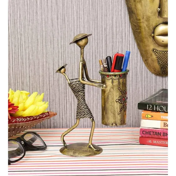 Multicolour_Iron_Wire_Lady_Pen_Stand_Figurine_Beautiful_Table_Decoration_For_Home