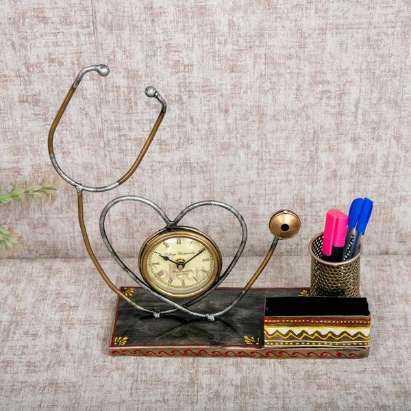 Multicolour_Iron_Product_Summary_Painted_Doctor_S_Desk_Pen_Stand_For_Home