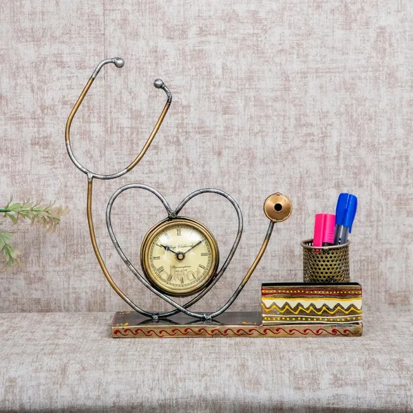 Multicolour_Iron_Product_Summary_Painted_Doctor_S_Desk_Pen_Stand_For_Home