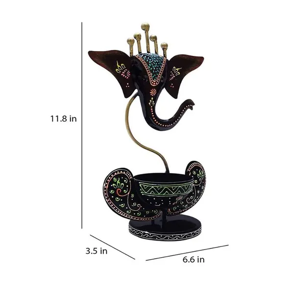 Multicolor_Iron_Handpainted_Ganesha_Tealight_Candle_Holder_Tea_Light_For_Home