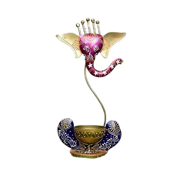 Blue_Metal_Handpainted_Lord_Ganesha_Tealight_Candle_Holder_For_Home