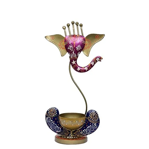 Blue_Metal_Handpainted_Lord_Ganesha_Tealight_Candle_Holder_For_Home