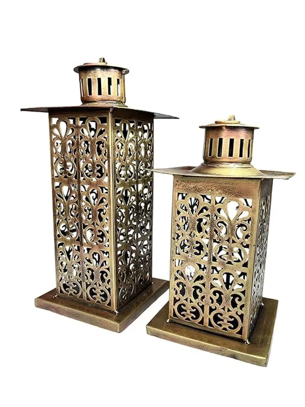 Gold_Iron_Lantern_And_Candle_Tealight_Holder_For_Home