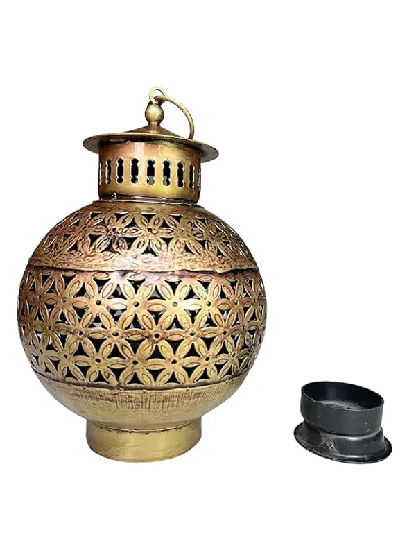 Antiquegold_Iron_Lantern_And_Candle_Tealight_Holder_For_Home