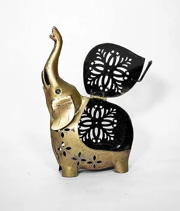 Antiquegold_Iron_Elephant_Showpiece_Statue_Tea_Light_Candle_Holder_For_Home
