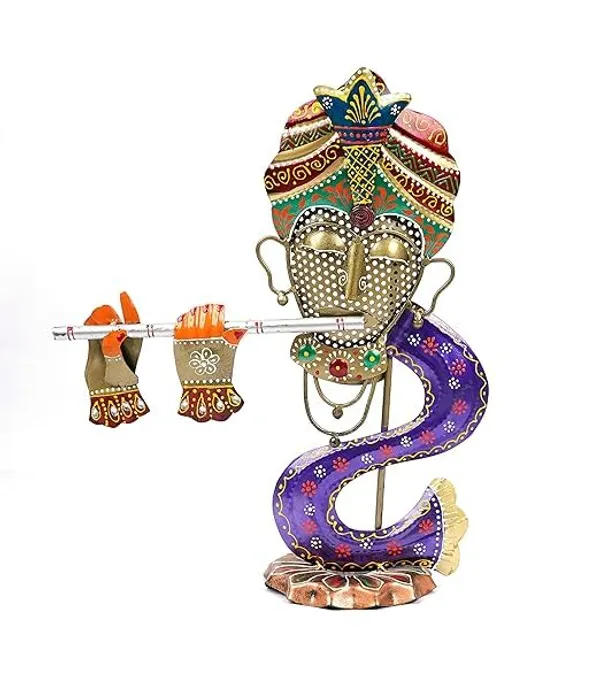 Multicolour_Metal_Krishna_Idol_Showpiece_Tea_Light_Candle_Holder_For_Home