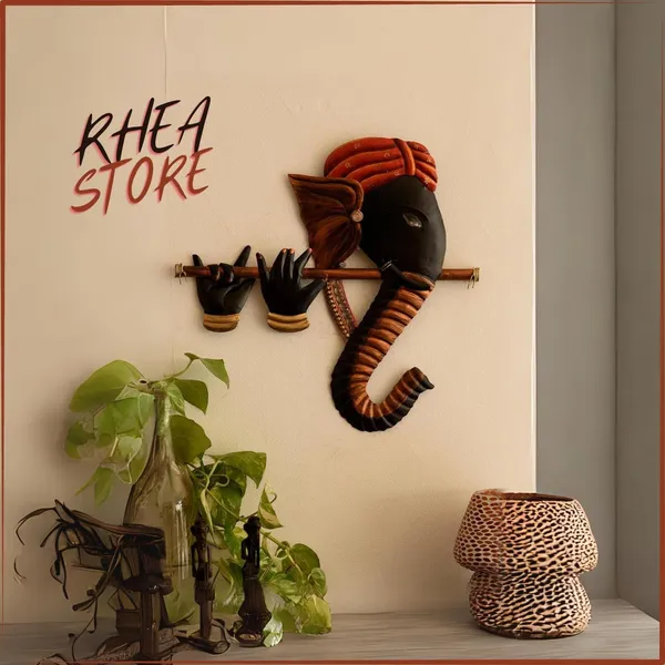 Multicolour_Ganesha_Flute_Wall_Art_Hanging_Sculpture_Unique_Handcrafted_Decor_Special_For_Home