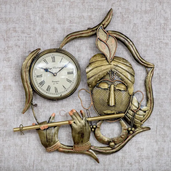 Multicolour_Krishna_Wall_Clock_Timepiece_For_Home