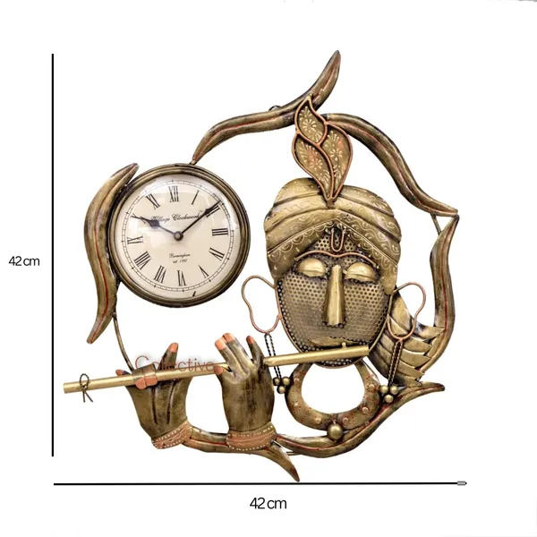 Multicolour_Krishna_Wall_Clock_Timepiece_For_Home