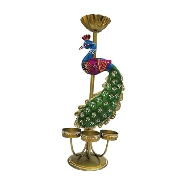 Multicolour_Metal_Peacock_Tea_Light_Candle_Holder_Decorative_Showpiece_For_Home