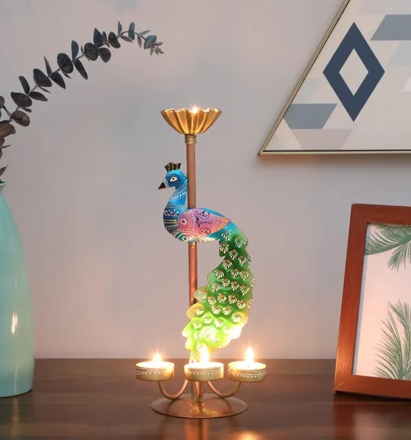Multicolour_Metal_Peacock_Tea_Light_Candle_Holder_Decorative_Showpiece_For_Home