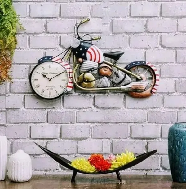 Multicolour_American_Bike_Wall_Clock_Stylish_Bicycle_Design_For_Home