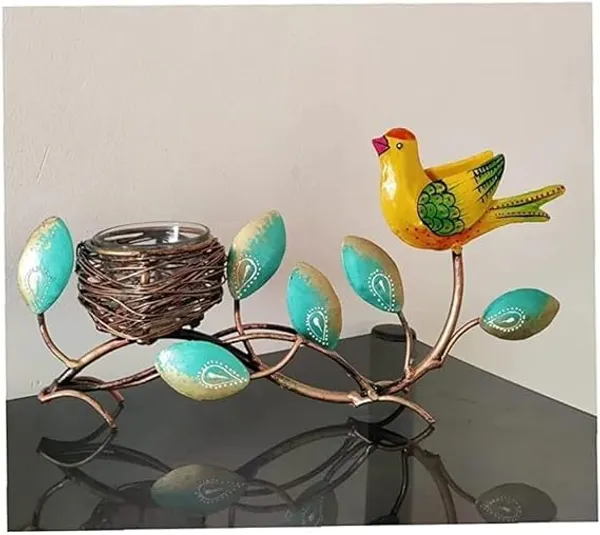 Multicolour_Bird_Tea_Light_Candle_Holder_With_Nest_Unique_For_Home
