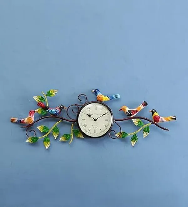 Multicolour_Bird_Wall_Clock_Elegant_Big_Size_Decor_For_Home