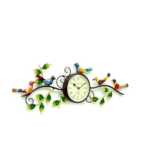 Multicolour_Bird_Wall_Clock_Elegant_Big_Size_Decor_For_Home