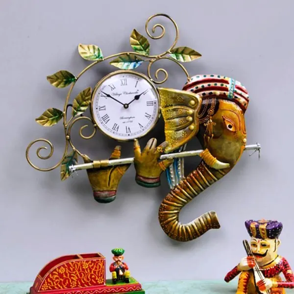 Multicolour_Ganesha_Wall_Clock_Elegant_For_Home