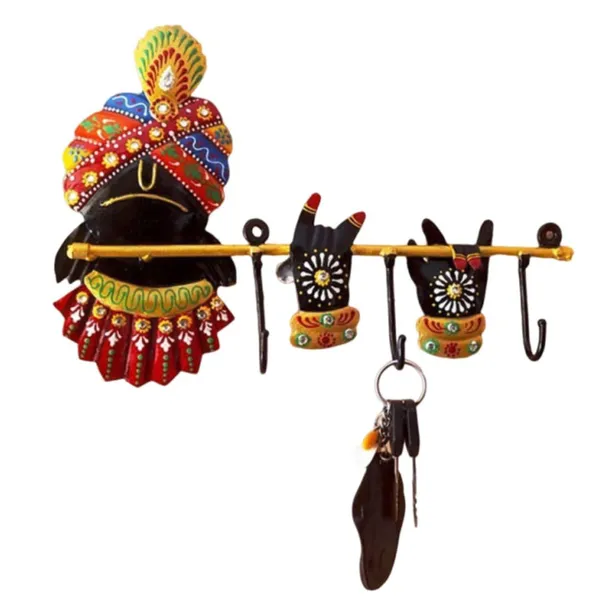 Multicolour_Krishna_With_Flute_Key_Holder_Elegant_For_Home