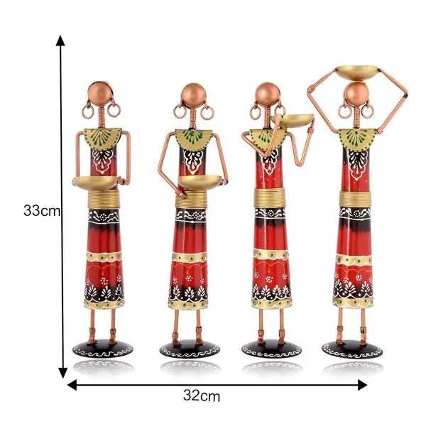 Multicolour_Metal_Rajasthani_Tribal_Labour_Ladies_Tea_Light_Holders_For_Home_(Set_Of_4)