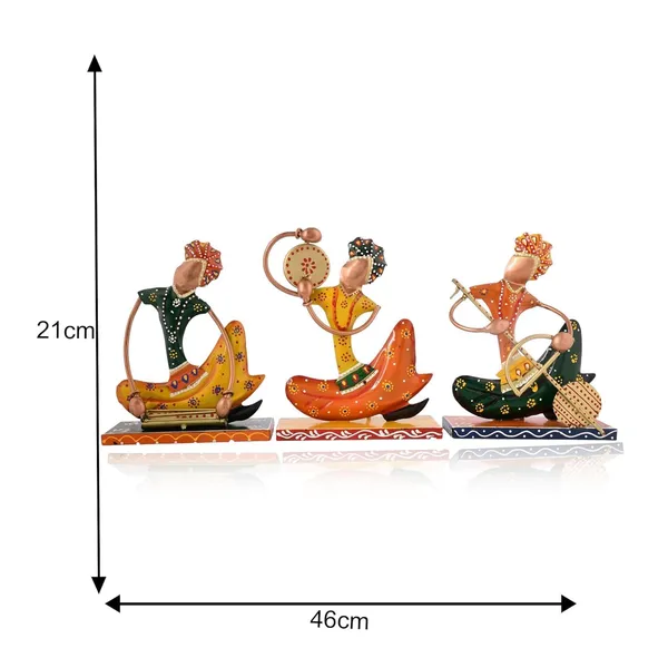 Multicolour_Nagpuri_Musician_Decorative_Showpiece_Set_Of_Traditional_Indian_For_Home_(Set_3)