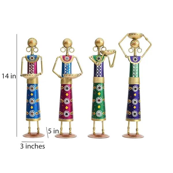 Multicolour_Metal_Rajasthani_Kalbelia_Tea_Light_Candle_Holder_Doll_For_Home_(Set_Of_4)