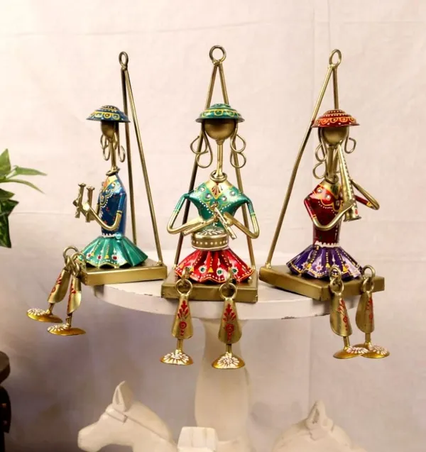 Multicolour_Lady_Musicians_Wall_Art_Set_Of_Elegant_Hanging_For_Home_(Set_3)