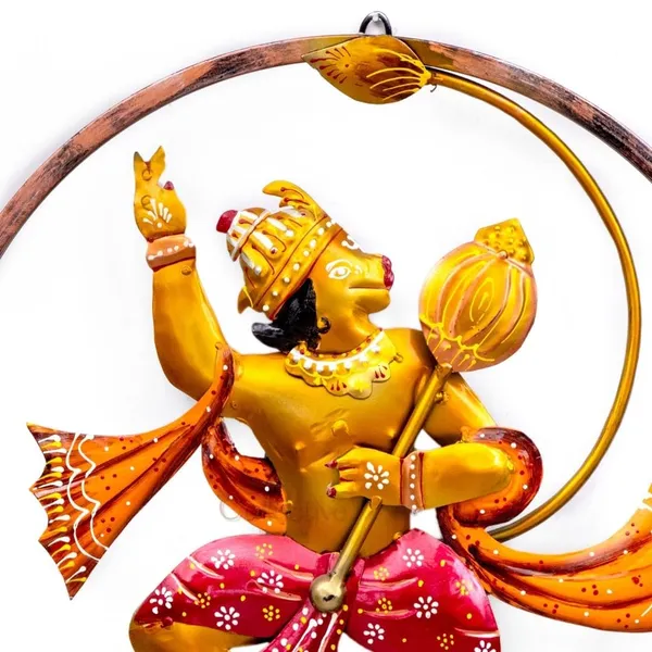 Yellow_Hanuman_Ji_Round_Wall_Decoration_Frame_For_Home