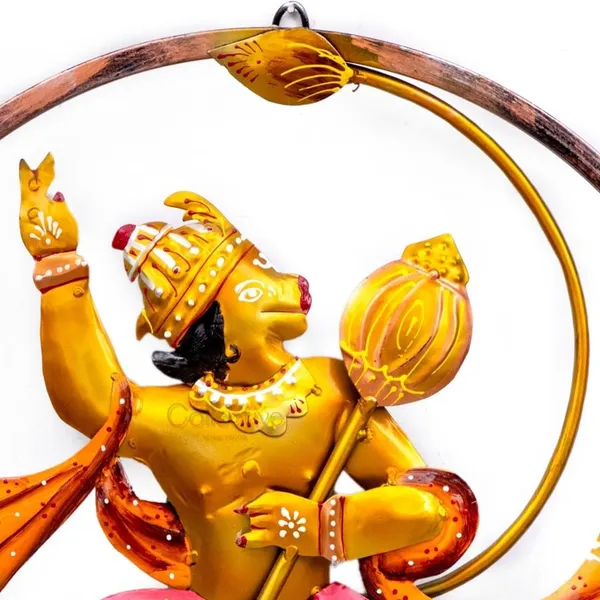Yellow_Hanuman_Ji_Round_Wall_Decoration_Frame_For_Home