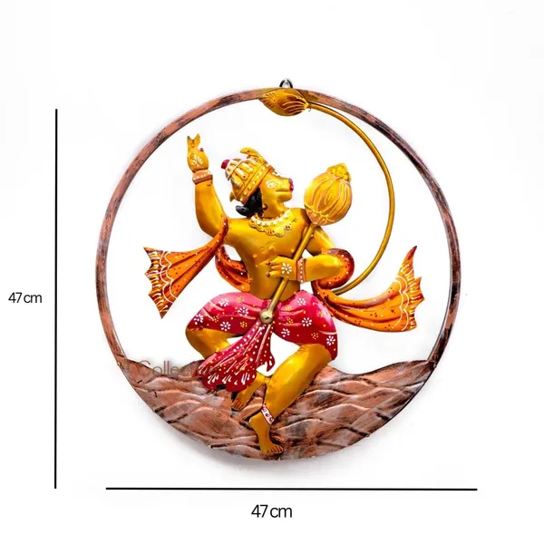 Yellow_Hanuman_Ji_Round_Wall_Decoration_Frame_For_Home