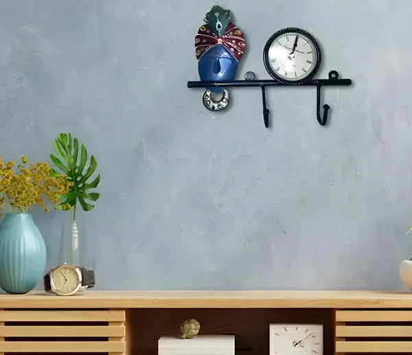 Multicolour_Krishna_Wall_Clock_With_Hook_For_Home