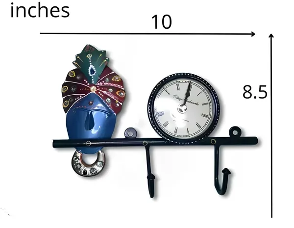 Multicolour_Krishna_Wall_Clock_With_Hook_For_Home