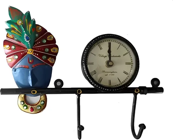 Multicolour_Krishna_Wall_Clock_With_Hook_For_Home