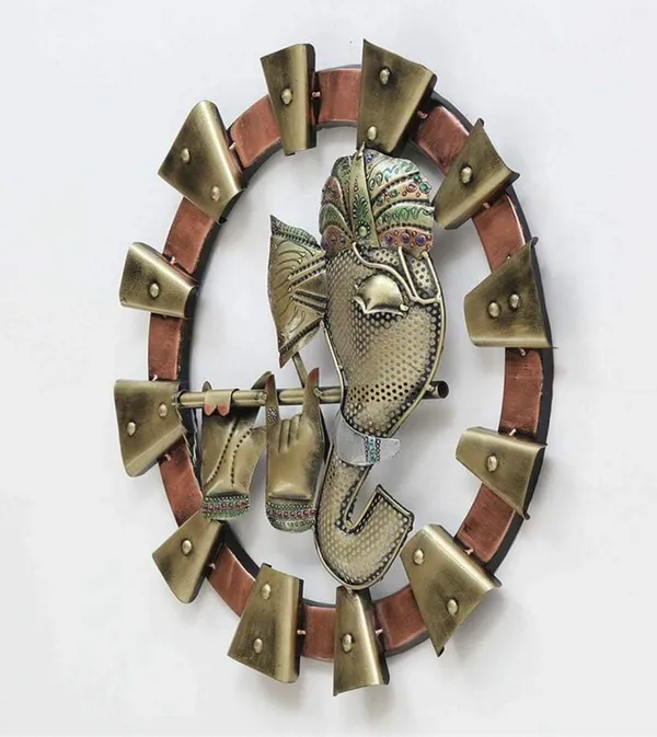 Golden_Round_Ganesha_With_Flute_Wall_Decor_Spiritual_Hanging_For_Home