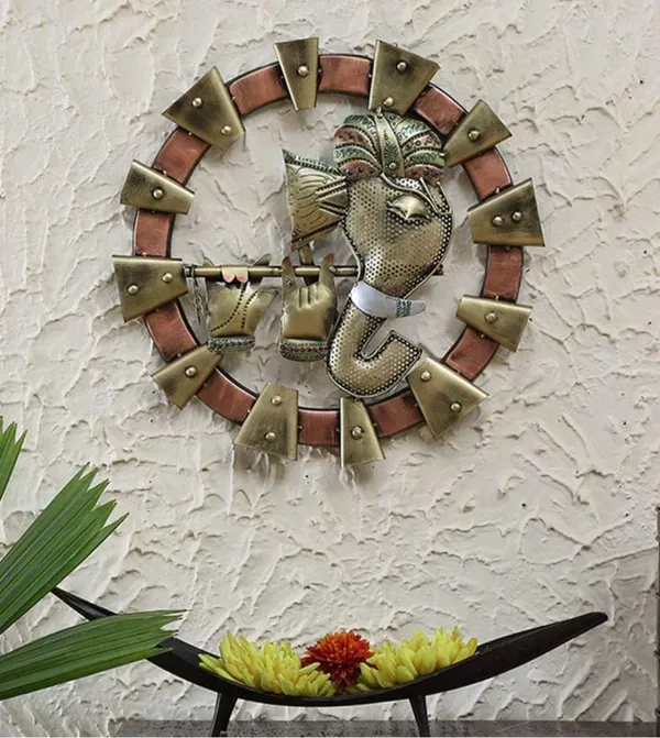 Golden_Round_Ganesha_With_Flute_Wall_Decor_Spiritual_Hanging_For_Home