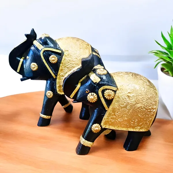 Gold_Wooden_Elephant_Set_Of_Decorative_Statues_For_Home_(Set_2)
