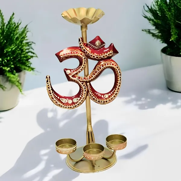 Multicolour_Metal_Lord_Shiva_Om_Tea_Light_Candle_Holder_For_Home