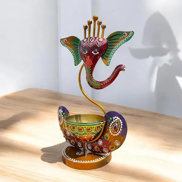 Multicolour_Ganesha_Tea_Light_Candle_Holder_Diwali_Gift_For_Home