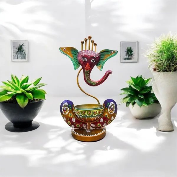 Multicolour_Ganesha_Tea_Light_Candle_Holder_Diwali_Gift_For_Home