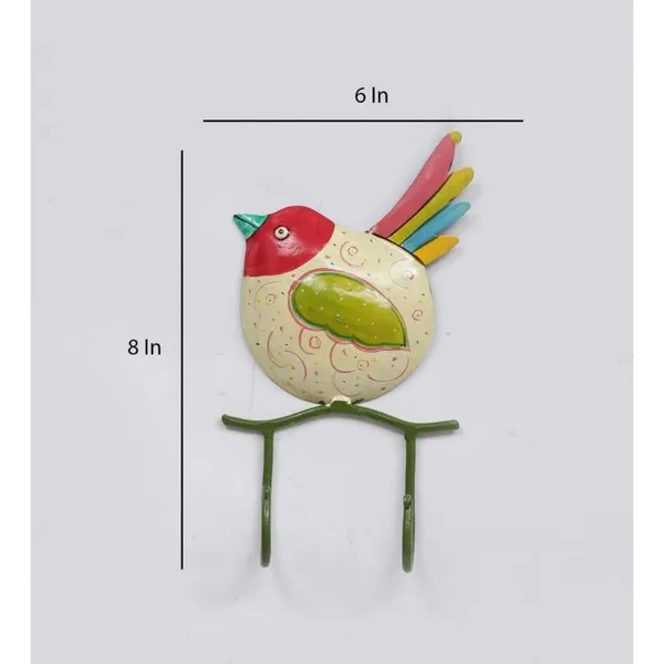 Multicolour_Iron_Painted_Bird_Key_Holder_With_Hook_For_Home