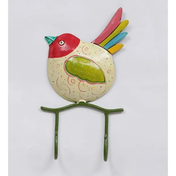 Multicolour_Iron_Painted_Bird_Key_Holder_With_Hook_For_Home